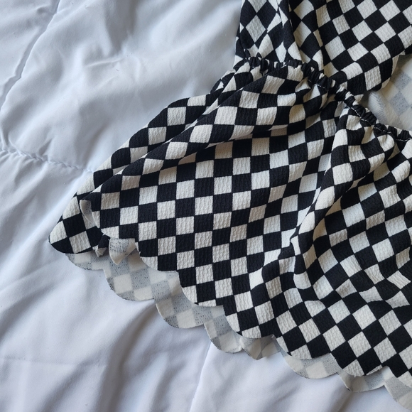 Checkered Peplum Top Small - Picture 3 of 4